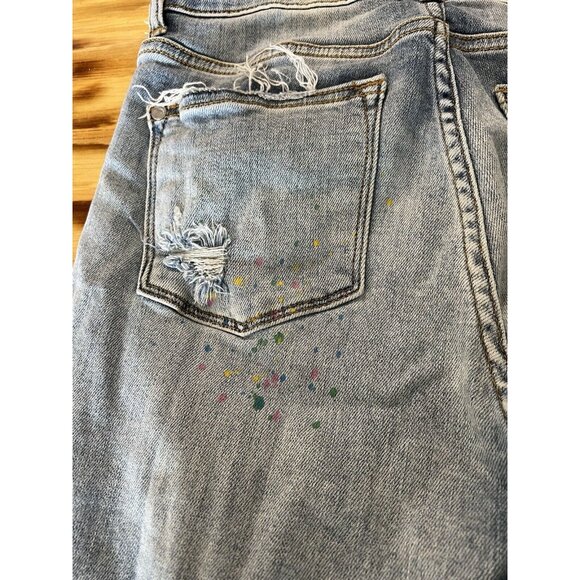 Judy Blue Women’s 7 Colorful Paint Splash Destroyed Boyfriend Jeans Size 9/29 - Picture 14 of 16